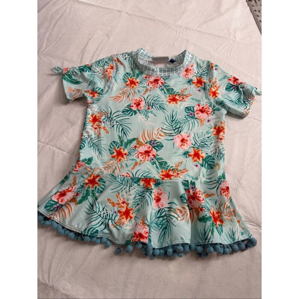 NWT Cabana Life Girls Floral Rash Gaurd Top Size 10 New